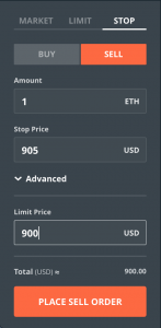 example stop limit order on gdax